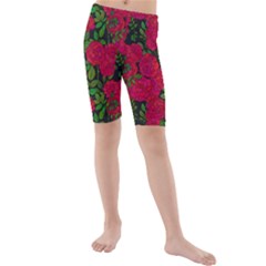 Seamless-pattern-with-colorful-bush-roses Kids  Mid Length Swim Shorts by BangZart