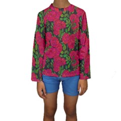 Seamless-pattern-with-colorful-bush-roses Kids  Long Sleeve Swimwear by BangZart