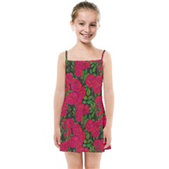 Seamless-pattern-with-colorful-bush-roses Kids  Summer Sun Dress by BangZart