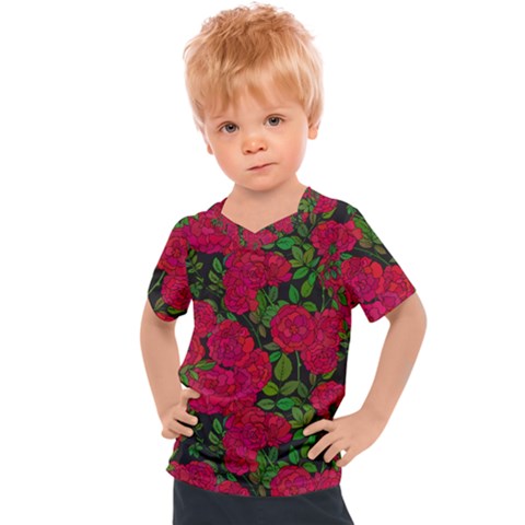 Seamless-pattern-with-colorful-bush-roses Kids  Sports Tee by BangZart