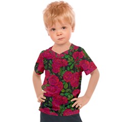 Seamless-pattern-with-colorful-bush-roses Kids  Sports Tee