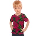 Seamless-pattern-with-colorful-bush-roses Kids  Sports Tee View1