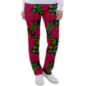 Seamless-pattern-with-colorful-bush-roses Women s Casual Pants View1