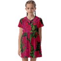 Seamless-pattern-with-colorful-bush-roses Kids  Asymmetric Collar Dress View1