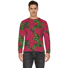 Seamless-pattern-with-colorful-bush-roses Men s Fleece Sweatshirt