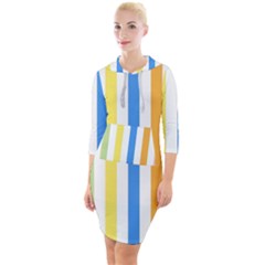 Stripes-g9dd87c8aa 1280 Quarter Sleeve Hood Bodycon Dress by Smaples