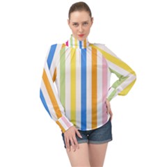 Stripes-g9dd87c8aa 1280 High Neck Long Sleeve Chiffon Top