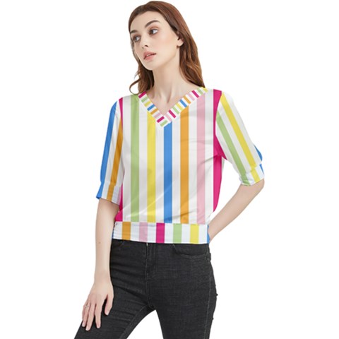 Stripes-g9dd87c8aa 1280 Quarter Sleeve Blouse by Smaples