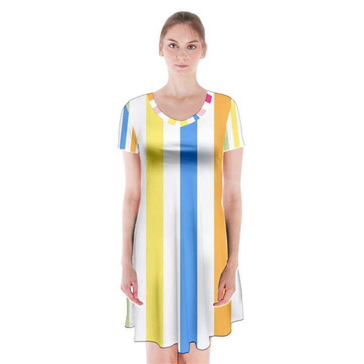 Stripes-g9dd87c8aa 1280 Short Sleeve V-neck Flare Dress