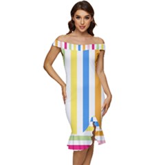 Stripes-g9dd87c8aa 1280 Off Shoulder Ruffle Split Hem Bodycon Dress by Smaples