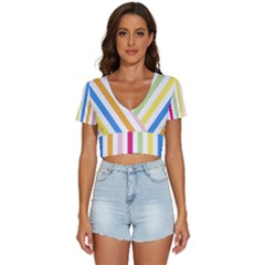 Stripes-g9dd87c8aa 1280 V-neck Crop Top by Smaples