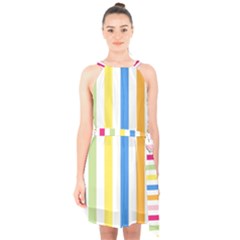 Stripes-g9dd87c8aa 1280 Halter Collar Waist Tie Chiffon Dress by Smaples