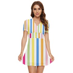 Stripes-g9dd87c8aa 1280 V-neck High Waist Chiffon Mini Dress by Smaples