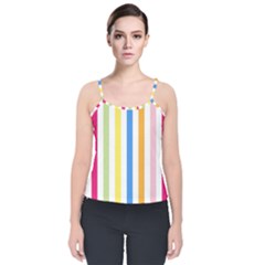 Striped Velvet Spaghetti Strap Top by Smaples