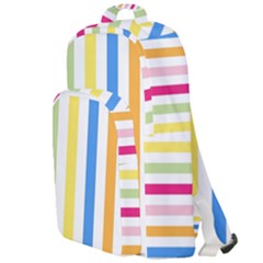 Striped Double Compartment Backpack