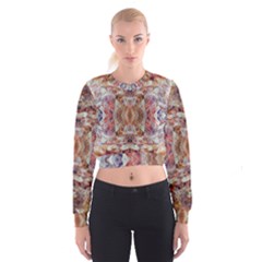 Pastels Kaleidoscope Cropped Sweatshirt by kaleidomarblingart