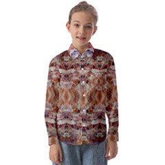 Pastels Kaleidoscope Kids  Long Sleeve Shirt by kaleidomarblingart