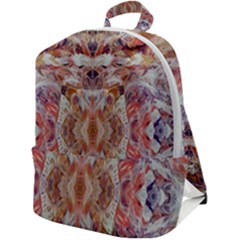 Pastels Kaleidoscope Zip Up Backpack by kaleidomarblingart