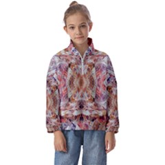 Pastels Kaleidoscope Kids  Half Zip Hoodie by kaleidomarblingart