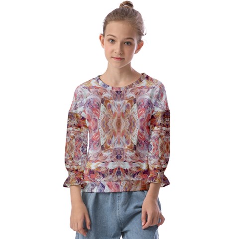 Pastels Kaleidoscope Kids  Cuff Sleeve Top by kaleidomarblingart