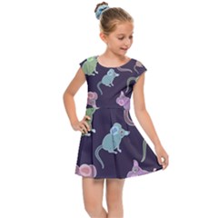 Animals Mouse Cartoon Kids  Cap Sleeve Dress by artworkshop