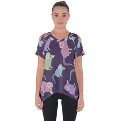 Animals Mouse Cartoon Cut Out Side Drop Tee by artworkshop