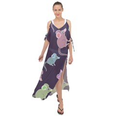 Animals Mouse Cartoon Maxi Chiffon Cover Up Dress by artworkshop