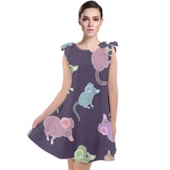 Animals Mouse Cartoon Tie Up Tunic Dress by artworkshop