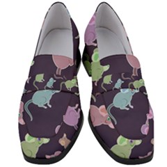 Animals Mouse Cartoon Women s Chunky Heel Loafers by artworkshop