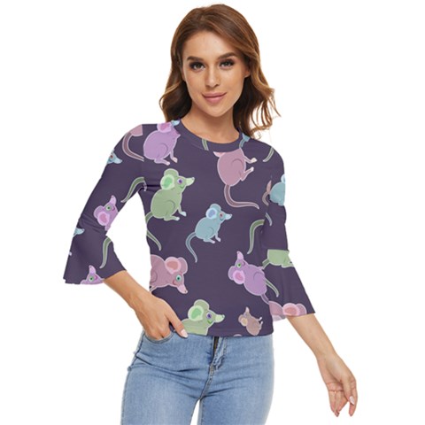 Animals Mouse Cartoon Bell Sleeve Top by artworkshop