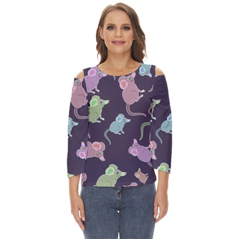 Animals Mouse Cartoon Cut Out Wide Sleeve Top by artworkshop