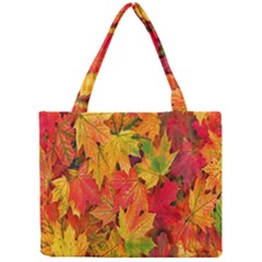 Autumn Background Maple Leaves Mini Tote Bag by artworkshop