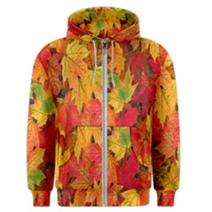 Autumn Background Maple Leaves Men s Zipper Hoodie by artworkshop