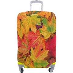 Autumn Background Maple Leaves Luggage Cover (large) by artworkshop