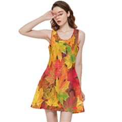 Autumn Background Maple Leaves Inside Out Racerback Dress by artworkshop