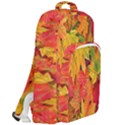 Autumn Background Maple Leaves Double Compartment Backpack View2