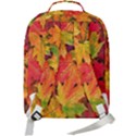 Autumn Background Maple Leaves Double Compartment Backpack View3