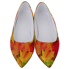 Autumn Background Maple Leaves Women s Low Heels by artworkshop