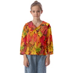 Autumn Background Maple Leaves Kids  Sailor Shirt by artworkshop