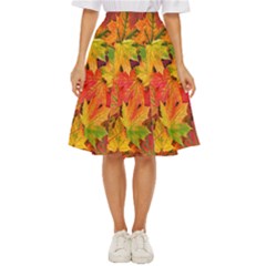 Autumn Background Maple Leaves Classic Short Skirt by artworkshop