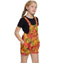 Autumn Background Maple Leaves Kids  Short Overalls View3