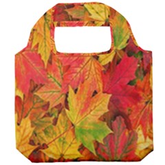 Autumn Background Maple Leaves Foldable Grocery Recycle Bag