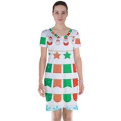 Christmas Bunting Banners Short Sleeve Nightdress by artworkshop