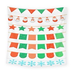 Christmas Bunting Banners Square Tapestry (large) by artworkshop