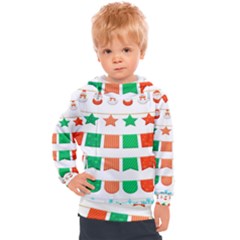 Christmas Bunting Banners Kids  Hooded Pullover by artworkshop