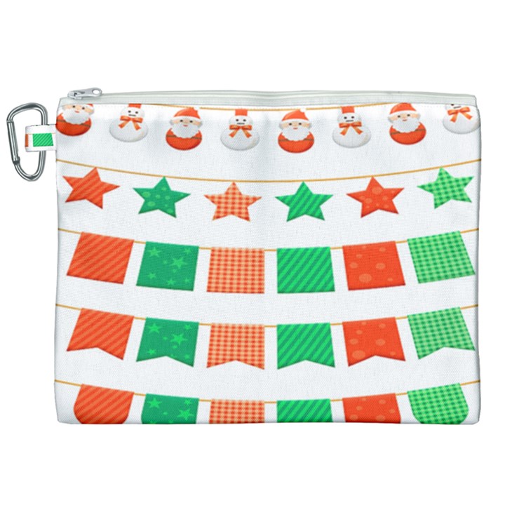 Christmas Bunting Banners Canvas Cosmetic Bag (XXL)