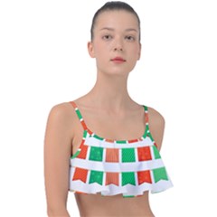 Christmas Bunting Banners Frill Bikini Top by artworkshop