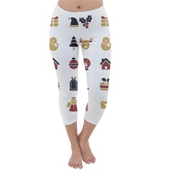 Christmas Symbols Capri Winter Leggings  by artworkshop