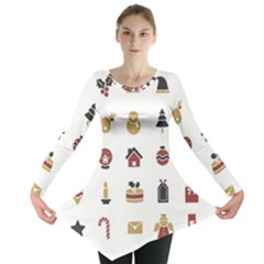 Christmas Symbols Long Sleeve Tunic  by artworkshop