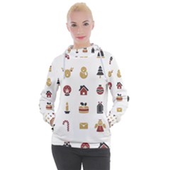 Christmas Symbols Women s Hooded Pullover by artworkshop